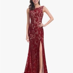 Ever Pretty Red lace Gown